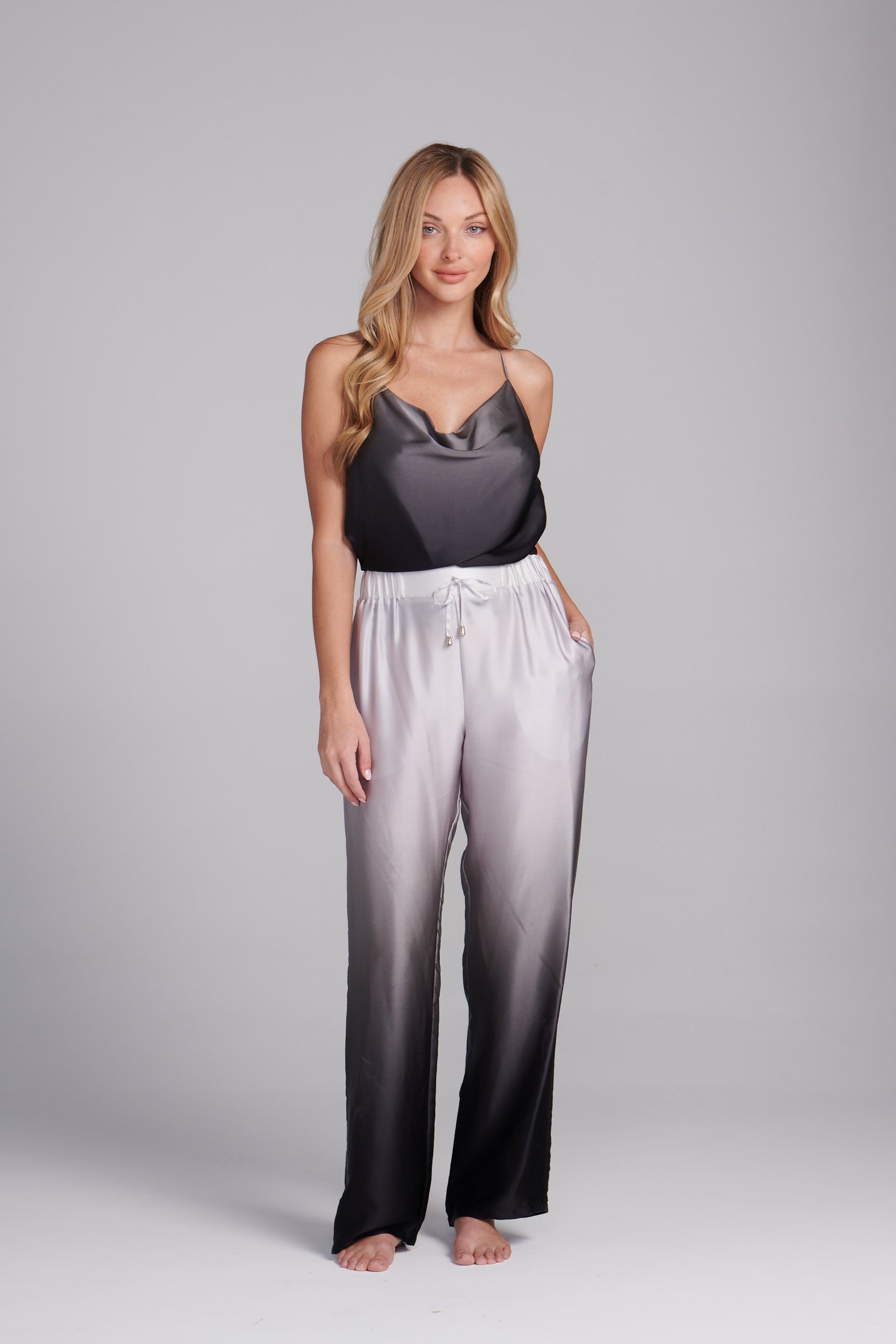 【新品】OMMO SATIN DRAPE TANK TOP 新品】OMMO SATIN DRAPE TANK TOP